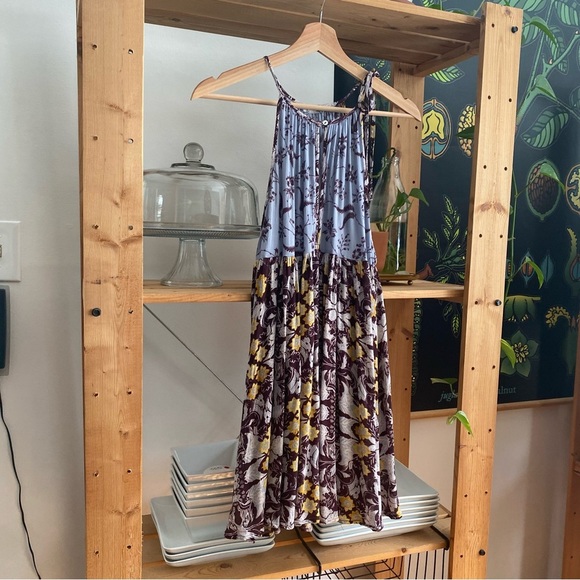 Free People Intimately Purple Yellow Floral Print Wildest Dream Slip Dress XS - Picture 9 of 16